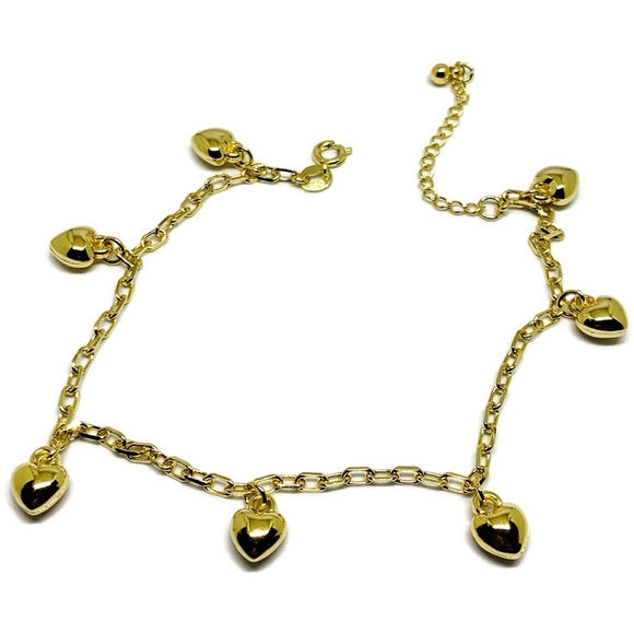 Heart Charms Anklet 18kts of Gold Plated - Picture 2 of 3